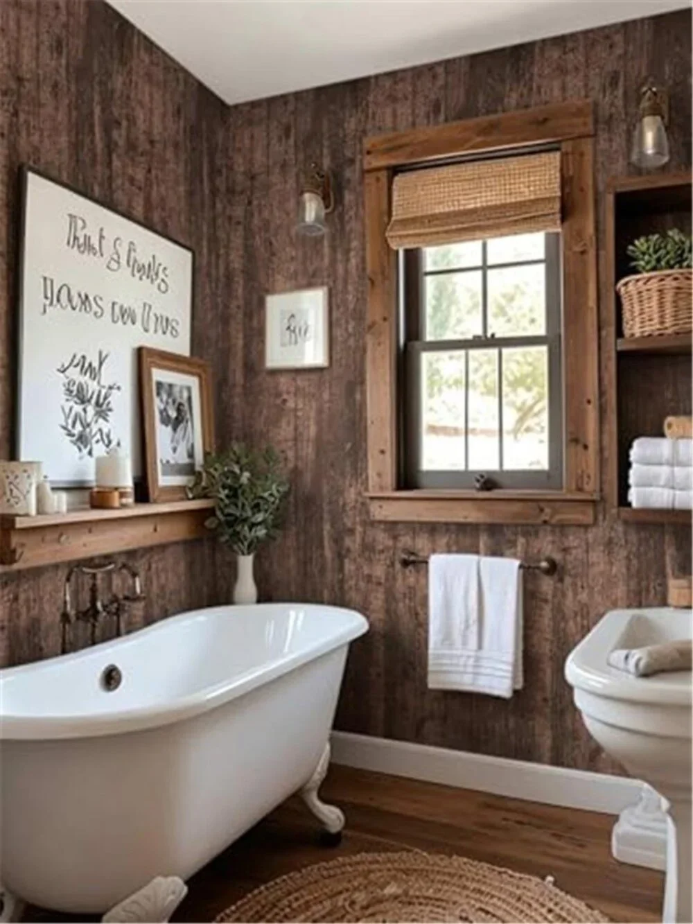 Brown Wood Contact Paper Peel Stick Wallpaper Rustic Wood Grain Vinyl Roll